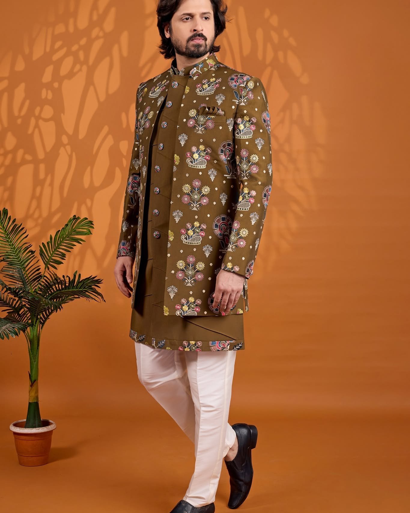 Green Designer Jacket Set for Men | Premium Party & Wedding Ethnic Wear